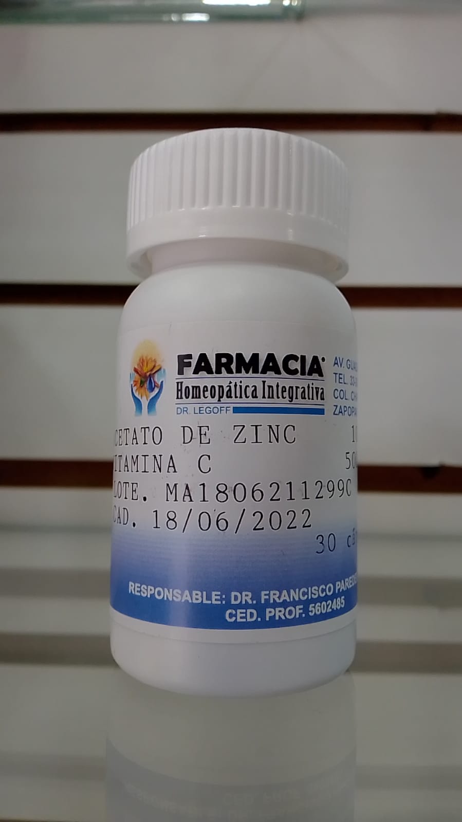 ACETATO DE ZINC 10MG VITAMINA C 500MG